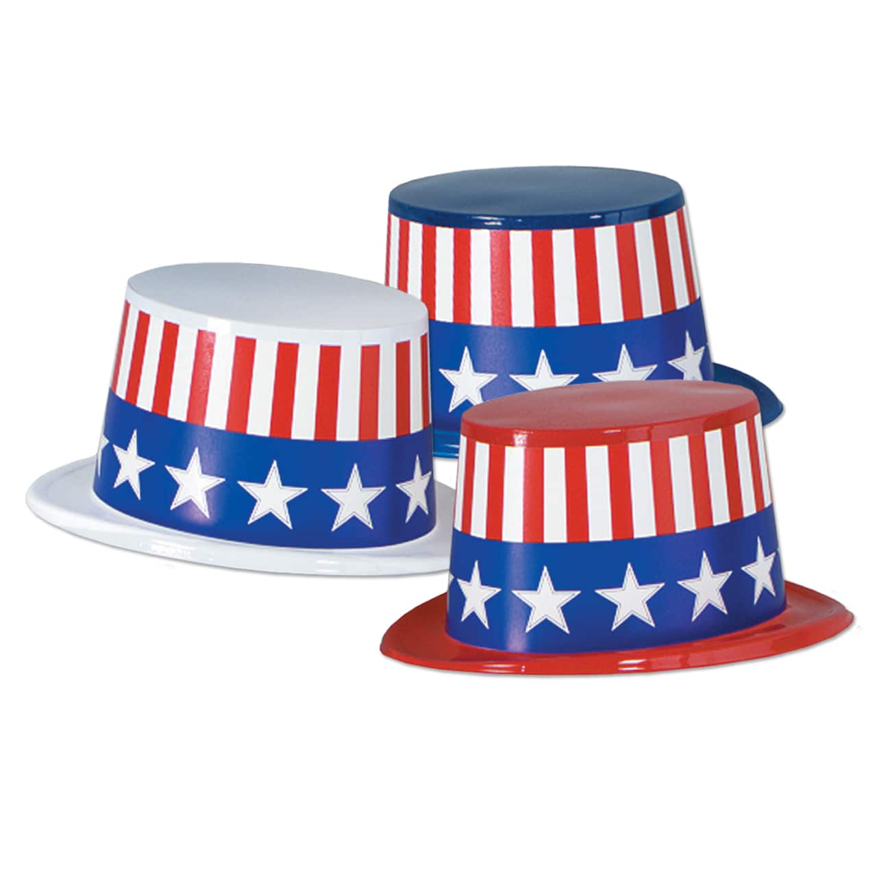 Beistle Plastic Toppers with Patriotic Bands, 5ct.